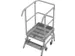 escalier mobile,roulant,estrade H 0,5m,2marches a. revêtement R13,alu