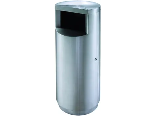 Ronde Afvalbak 49 Liter Met Zijopening Mat Rvs