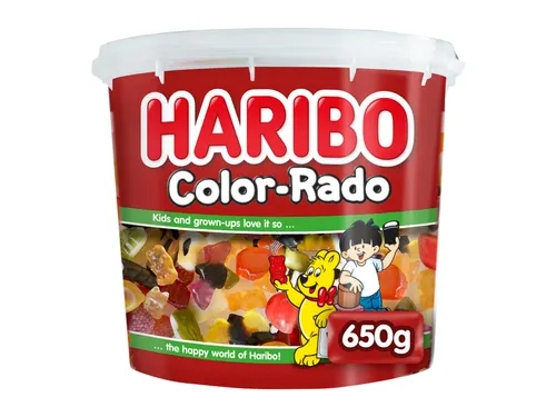Haribo Color-Rado Wine Gum + Engelse Drop 650Gram