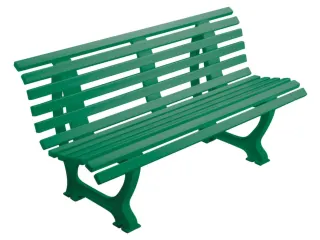 Kunststofbank 800x1500x420mm Zit H 450mm 13 Latten 2 Pootstellen Groen - 2