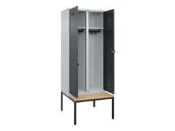 locker met bank,voor scheiding van kleding,HxBxD 2120x800x815mm,2vak