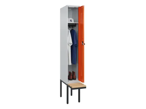 locker met bank,HxBxD 2120x300x815mm,1vak,vak B 300mm,draaigrendel