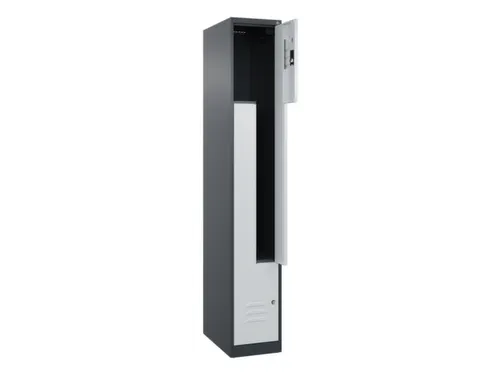 Z-garderobekast,HxBxD 1850x300x500mm,vak B 150/300mm,cil.-slot