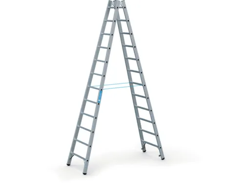 Bokladder Dubbelzijdig Aluminium 3.46m 2x12sporten Stalen Scharnieren