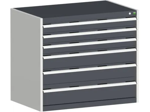 ladekast HxBxD 900x1050x650mm 6laden RAL7035 front RAL7016