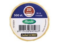 Voedseletiketten 59x23x59mm Flushlabel ZO weg op DI
