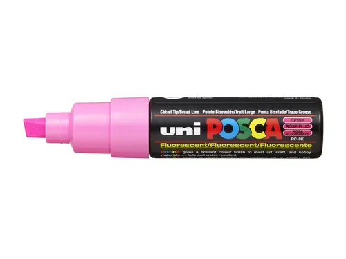 Verfstift Posca PC8K Brede punt 8mm schuin fluor roze