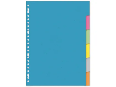 Tabblad Kangaro A4 blanco karton 220gr assorti 23-gaats 6-delig