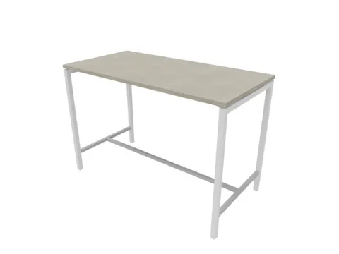 statafel,HxBxD 1070x1600x800mm,hoekig,met 4-voeten wit,blad beton