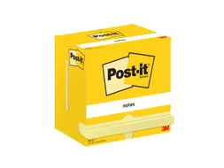 Memoblok Post-it 655 76x127mm geel 12 stuks