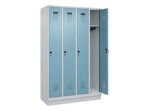 locker,HxBxD 1950x1200x500mm,4vak,vak B 300mm,draaigrendel,sokkel
