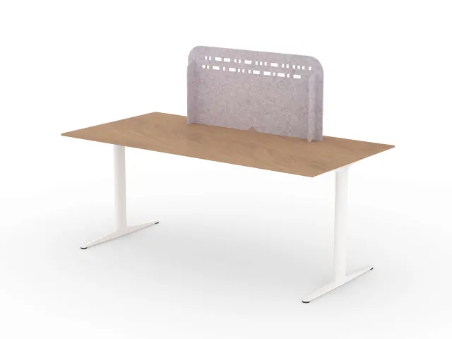 Akoestisch PET-vilt scheidingsscherm M 100x15cm lichtgrijs