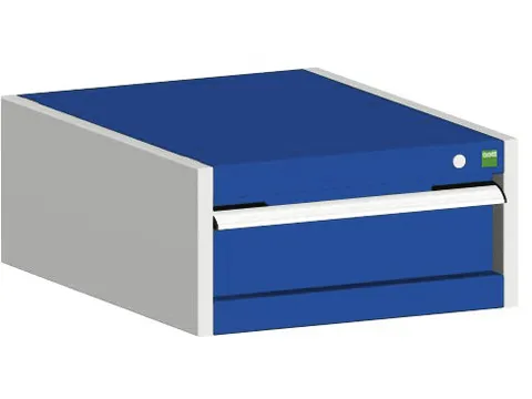 ladekast HxBxD 250x525x525mm 1lade RAL7035 front RAL5010