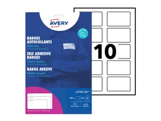Naambadge etiket Avery L4785-20 80x50mm Laserprinter 200 stuks - 6