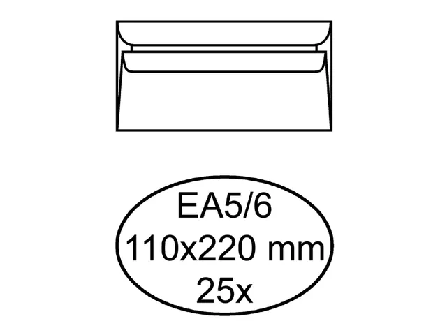 Envelop Quantore Bank Ea5/6 110x220mm Wit Zelfklevend