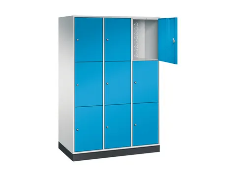 grootvolume-lockersysteem,RAL 7035/RAL 5012,HxBxD 1950x1220x600mm