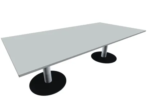 Vergadertafel Rechthoekig Hxbxd 72x240x120cm Blad Lichtgrijs Alu