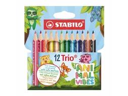 Kleurpotloden STABILO Trio dik Short Animal Vibes mini assorti 12st