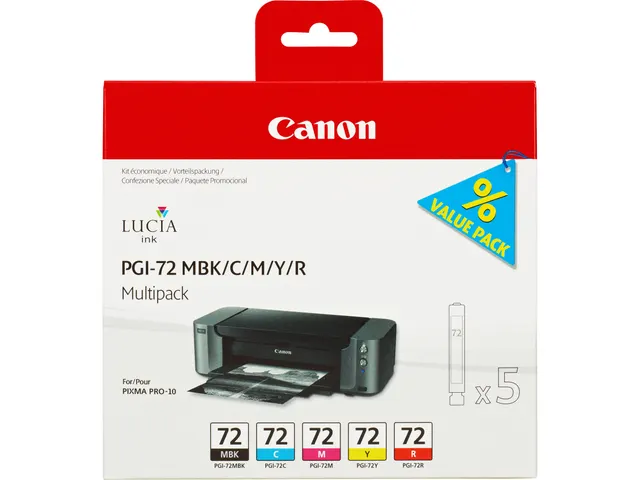 Canon 6402B009, Normaal rendement, Cyaan, Magenta, Mat Zwart, Rood, Ge
