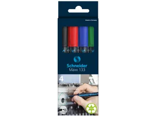 Permanent marker Schneider Maxx 133 schuin 1-4mm assorti 4 stuks - 1