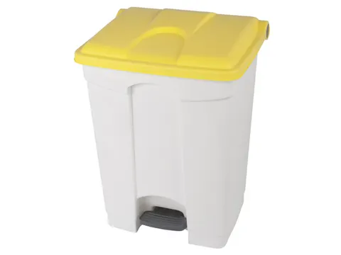 pedaalemmer,1x70l,HxBxD 673x495x412mm,romp PP wit,deksel PP geel