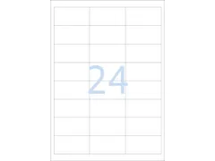 Etiketten universele labels A4 permanent 66x33,8mm Wit 2400 stuks