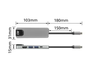 Dockingstation ACT USB-C 4K voor 1 HDMI monitor - 6