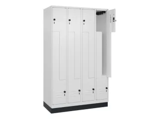 Z-garderobekast,HxBxD 1950x1200x500mm,vak B 150/300mm,draaigrendel - 2