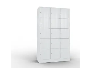 lockerkast cil.slot 1950x1150x540mm 3x5 vakken RAL7035 front RAL7035 - 1