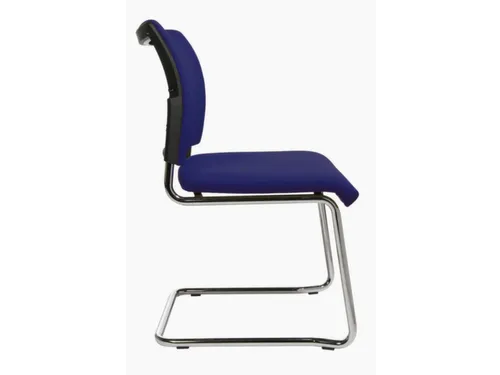 Bezoekersstoel Donkerblauw Stof Zitting 450x480x450mm Sledeframe