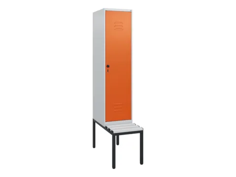 locker met bank,HxBxD 1950x400x815mm,1vak,vak B 400mm,draaigrendel