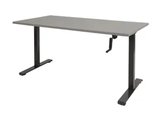 Dextro Slinger Bureau Zit-sta T-poot 180x80 Licht Grijs 25mm Zwart - 1