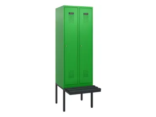 locker met bank,HxBxD 1950x600x815mm,2vak,vak B 300mm,cilinderslot - 2