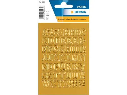 Etiket Herma 4183 12mm Letters A-Z Goudfolie 56 stuks