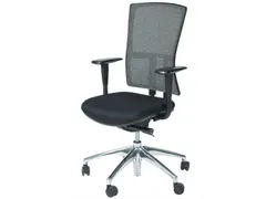 Bureaustoel 300 NEN-EN 1335 Grijze Wol/mesh rug, Alu voetkruis