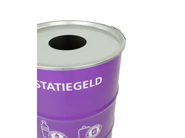 The BinBin Afvalbak Statiegeld met inwerpopening 200 Liter Paars