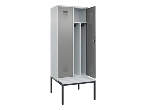 locker met bank,voor scheiding van kleding,HxBxD 2120x800x815mm,2vak