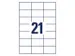 etiket Avery ILK 70x42,3mm 100 vel 21 etiketten per vel wit