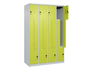 Z-garderobekast,HxBxD 1850x1200x500mm,vak B 150/300mm,draaigrendel - 2