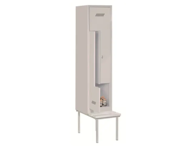 Z-garderobekast,HxBxD 2100x400x800mm,vak B 400mm,RAL7035,front RAL3000