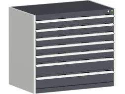 ladekast HxBxD 900x1050x750mm 7laden RAL7035 front RAL7016