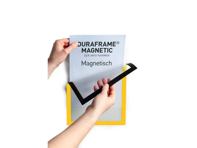 Informatiekader DURAFRAME MAGNETIC A4 Geel 5 Stuks