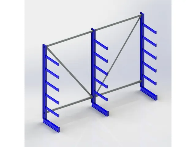 Rayonnage canitlever universel HxlxP 2000x2700x630mm 6bras (pied inclu