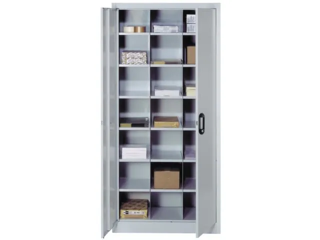 Armoire à Portes Battantes 1950x930x400mm 21cases Réglables Ral7035