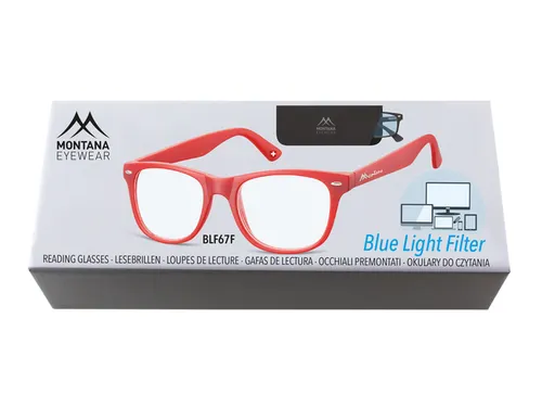 Leesbril Montana +3.00 dtp blue light filter rood