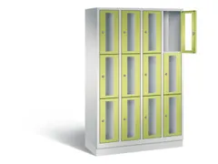 Lockerkast 1800x1190x500mm 4x3 vakken Cilinderslot, Sokkel, RDS1108060