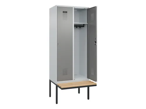 locker met bank,HxBxD 2120x800x815mm,2vak,vak B 400mm,cilinderslot