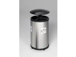 Afvalverzamelstation 3x30 Liter 720x420mm Met Dak Rvs