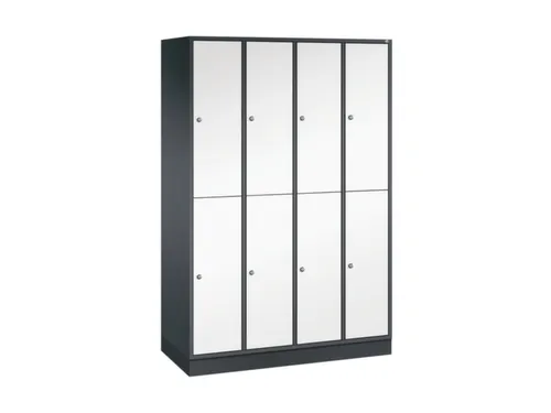 Dubbeldekse garderobekast,HxBxD 1950x1220x500mm,4x2vak.,vak B 260mm