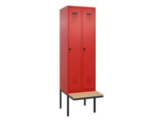locker met bank,voor scheiding van kleding,HxBxD 2120x600x815mm,2vak - 2